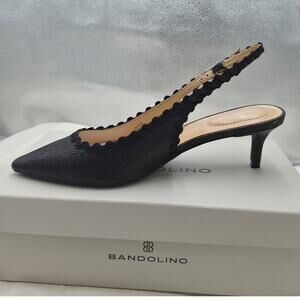 NEW Bandolino Albas pump black slingback heel pointed toe kitten heel SIZE 8.5